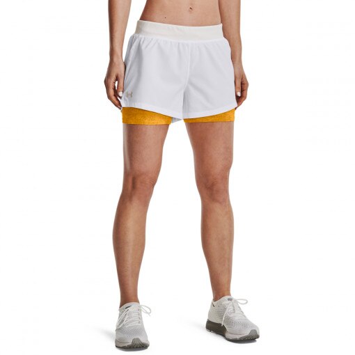 Damskie spodenki treningowe UNDER ARMOUR UA Iso-Chill Run 2-in-1 Shorts - białe