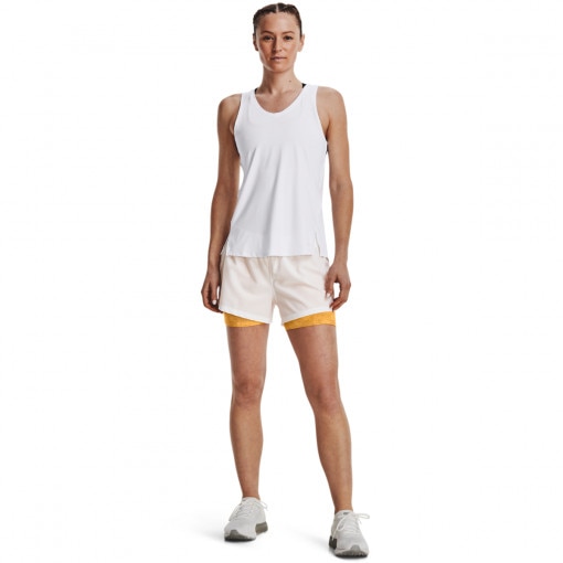 UNDER ARMOUR Damskie spodenki treningowe UNDER ARMOUR UA IsoChill Run 2in1 Shorts  białe Biały