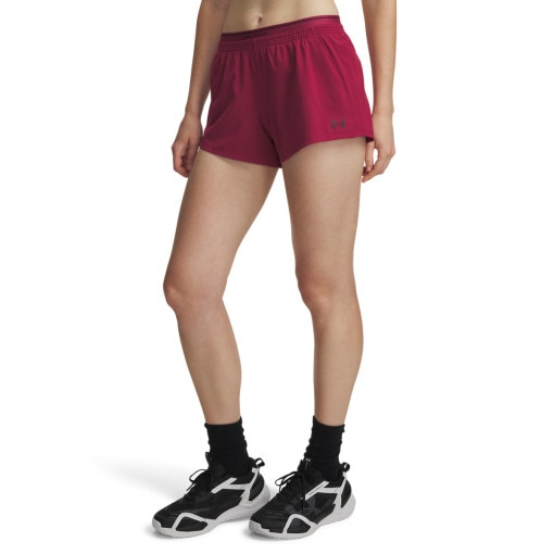 Damskie spodenki treningowe Under Armour UA Vanish Woven 3in Shorts - burgundowe
