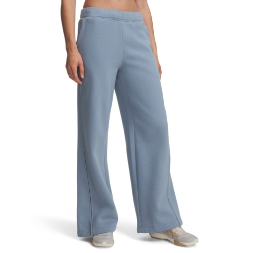 Damskie spodnie dresowe Under Armour Icon Fleece Sama Wide Leg - niebieskie