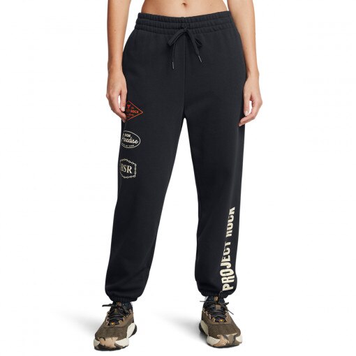 Damskie spodnie dresowe Under Armour Project Rock W Hwt Pnt Tools - czarne