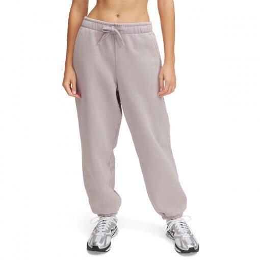 Damskie spodnie dresowe Under Armour UA Icon Hwt Flc Os Pant - beżowe