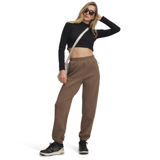 Obrazek dla: UNDER ARMOUR Damskie spodnie dresowe Under Armour Unstoppable Flc Gym Pant  brązowe Brązowy