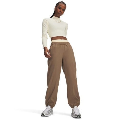 Obrazek dla: UNDER ARMOUR Damskie spodnie tkaninowe joggery Under Armour Unstoppable Wvn Jogger  brązowe Brązowy