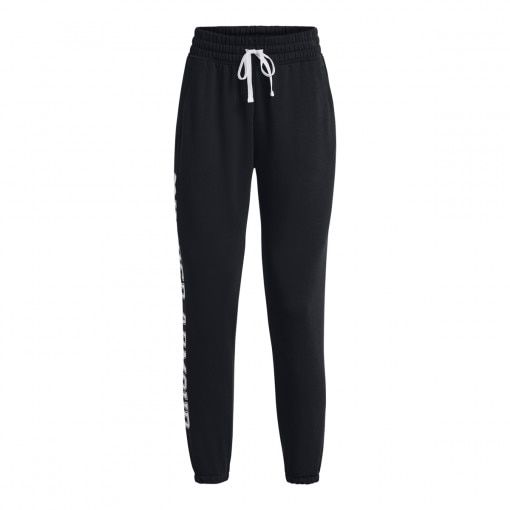 Damskie spodnie treningowe Under Armour UA Rival Terry Graphic Jogger - czarne