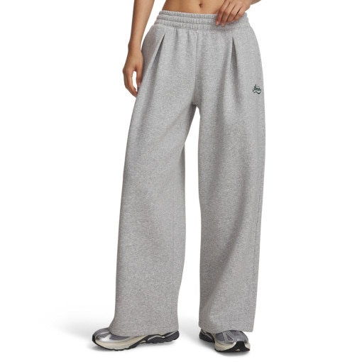 Damskie spodnie Under Armour RIVAL PLEATED VARSITY PANT - szare