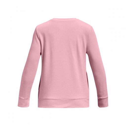 Dziewczęca bluza dresowa nierozpinana bez kaptura Under Armour UA Rival Terry Crew - różowa