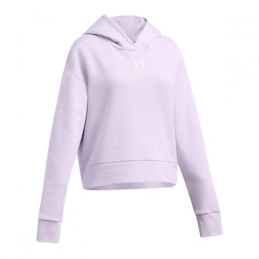 Dziewczęca bluza dresowa nierozpinana z kapturem Under Armour UA Rival Fleece Hoodie - fioletowa