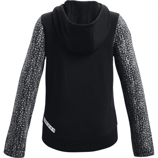 Dziewczęca bluza treningowa z kapturem UNDER ARMOUR Rival Fleece FZ - czarna