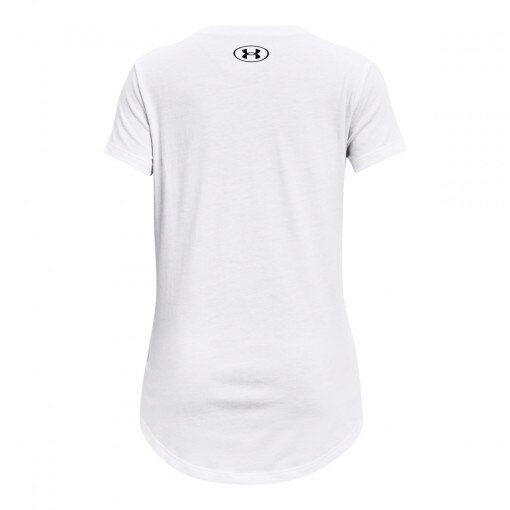 Dziewczęcy t-shirt z nadrukiem Under Armour UA G Sportstyle Logo SS - biały