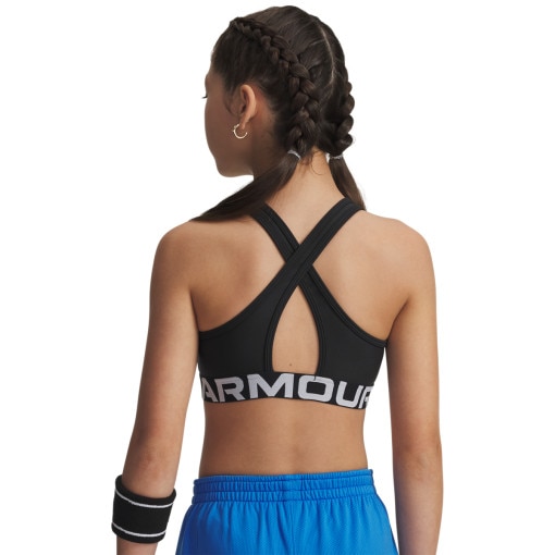 Dziewczęcy biustonosz treningowy Under Armour G Crossback Bra - czarny