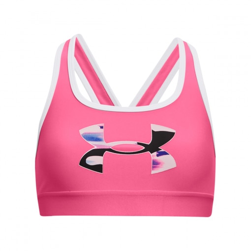 Obrazek dla: UNDER ARMOUR Dziewczęcy biustonosz treningowy UNDER ARMOUR UA Crossback Graphic Sports Bra  różowy Rożowy
