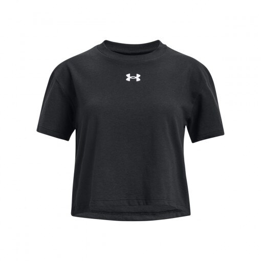Dziewczęcy t-shirt crop top Under Armour UA Crop Sportstyle Logo Short Sleeve - czarny 