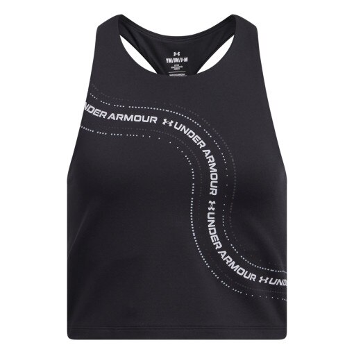 UNDER ARMOUR Dziewczęcy top treningowy Under Armour G Motion Branded Crop Tank  czarny Czarny