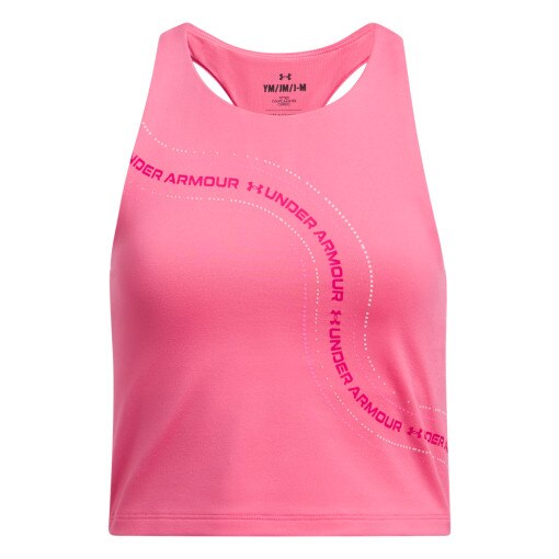 UNDER ARMOUR Dziewczęcy top treningowy Under Armour G Motion Branded Crop Tank  różowy Różowy