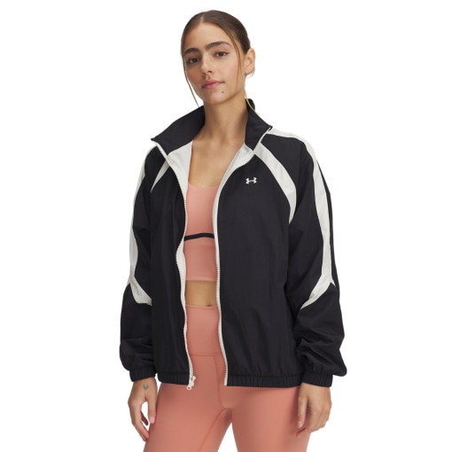 UNDER ARMOUR Damska kurtka wiatrówka Under Armour Icon Crinkle Track Jacket  czarne Czarny