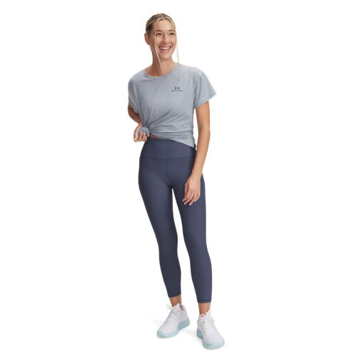 UNDER ARMOUR Damskie legginsy treningowe Under Armour Meridian Rib Ankle Leg  szare Szary