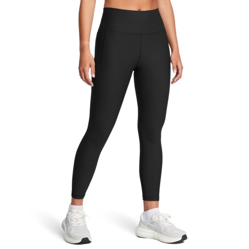 Damskie legginsy treningowe Under Armour Meridian Rib Ankle Leg - czarne