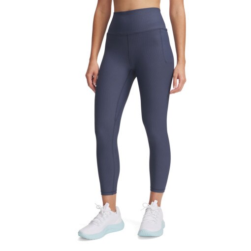 Damskie legginsy treningowe Under Armour Meridian Rib Ankle Leg - szare
