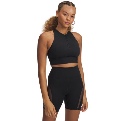 UNDER ARMOUR Damski top treningowy Under Armour Meridian Zip Tank  czarny Czarny