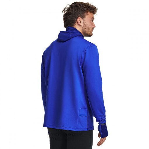 Męska bluza do biegania Under Armour Qualifier Cold Hoody - niebieska