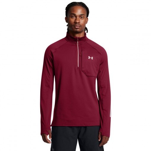 UNDER ARMOUR Męska bluza do biegania Under Armour UA Launch Elite Cw Half Zip  czerwona Czerwony