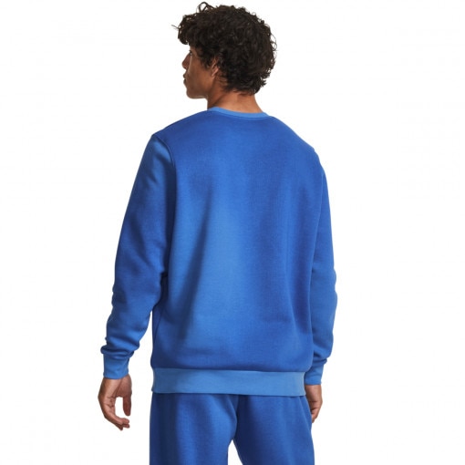 Męska bluza dresowa nierozpinana bez kaptura Under Armour UA Essential Flc Novelty Crw - niebieska