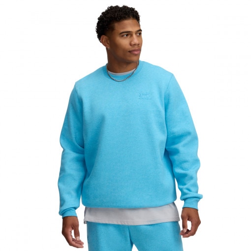 UNDER ARMOUR Męska bluza dresowa nierozpinana bez kaptura Under Armour UA Essential Fleece Crew  niebieska Niebieski