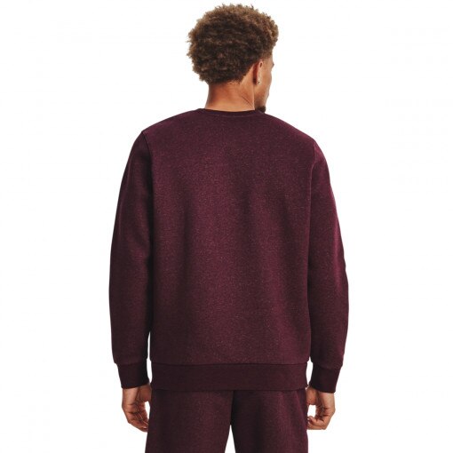 Męska bluza dresowa nierozpinana bez kaptura Under Armour UA Essential Fleece Crew - bordowa
