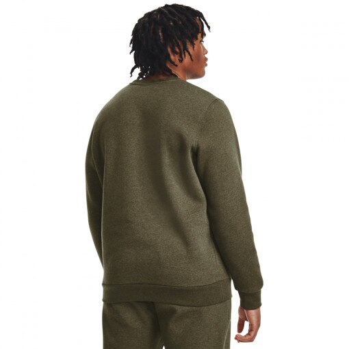 Męska bluza dresowa nierozpinana bez kaptura Under Armour UA Essential Fleece Crew - khaki