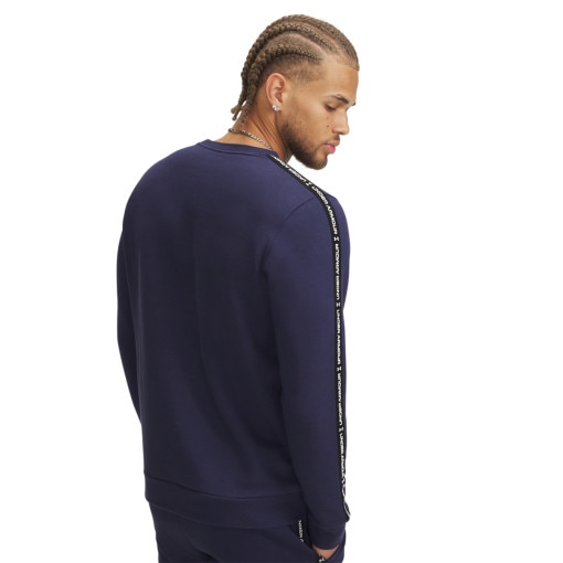 Męska bluza dresowa nierozpinana bez kaptura Under Armour UA Icon Fleece Crew Taping - granatowa