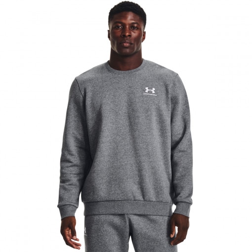  UNDER ARMOUR Męska bluza dresowa nierozpinana bez kaptura Under Armour UA Essential Fleece Crew  szara Szary melanż