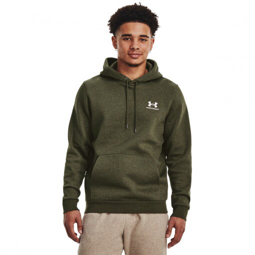 UNDER ARMOUR Męska bluza dresowa nierozpinana z kapturem Under Armour UA Icon Fleece Hoodie  khaki Khaki