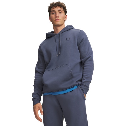 Obrazek dla: UNDER ARMOUR Męska bluza dresowa nierozpinana z kapturem Under Armour UA Icon Fleece Hoodie  denim Niebieski