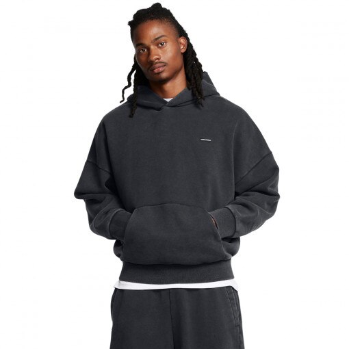 UNDER ARMOUR Męska bluza dresowa nierozpinana z kapturem Under Armour UA Icon Hwt Flc Wash Os Hood  czarna Czarny