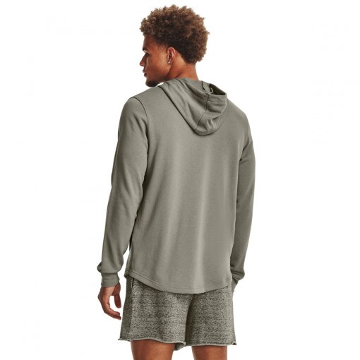 Męska bluza dresowa nierozpinana z kapturem Under Armour UA Rival Terry Graphic HD - oliwkowa