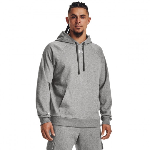 Obrazek dla: UNDER ARMOUR Męska bluza dresowa nierozpinana z kapturem Under Armour UA Rival Fleece Hoodie  szara Szary