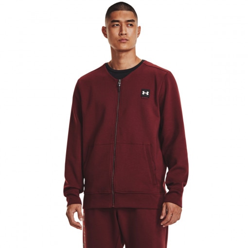 UNDER ARMOUR Męska bluza dresowa rozpinana bez kaptura Under Armour  UA Summit Knit Graphic FullZip  bordowa Bordowy