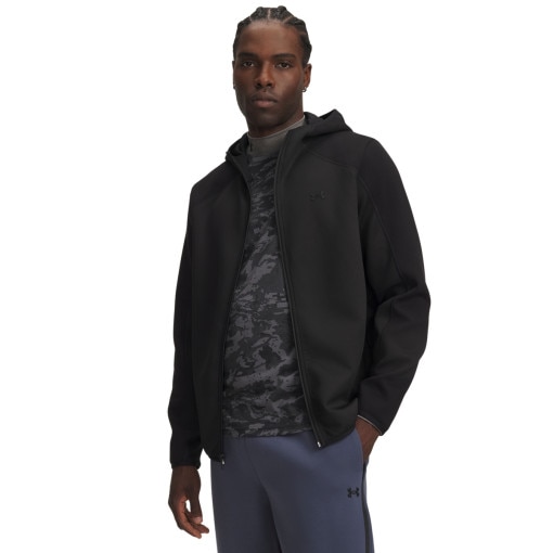 Obrazek dla: UNDER ARMOUR Męska bluza dresowa rozpinana Under Armour UA Unstoppable Flc Txtrd FZ  czarna Czarny