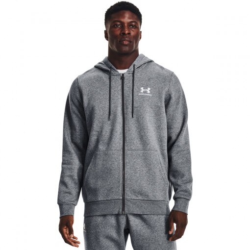 UNDER ARMOUR Męska bluza dresowa rozpinana z kapturem Under Armour UA Icon Fleece FZ Hood  szara Szary melanż