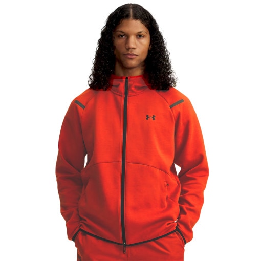 Obrazek dla: UNDER ARMOUR Męska bluza dresowa rozpinana z kapturem Under Armour UA Unstoppable Flc Fz Hd Eu  pomarańczowa Pomarańczowy