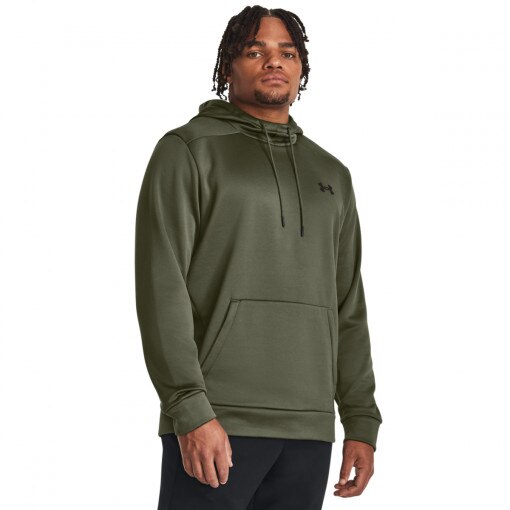 UNDER ARMOUR Męska bluza treningowa nierozpinana z kapturem Under Armour UA Armour Fleece Hoodie  oliwkowa/khaki Oliwkowy