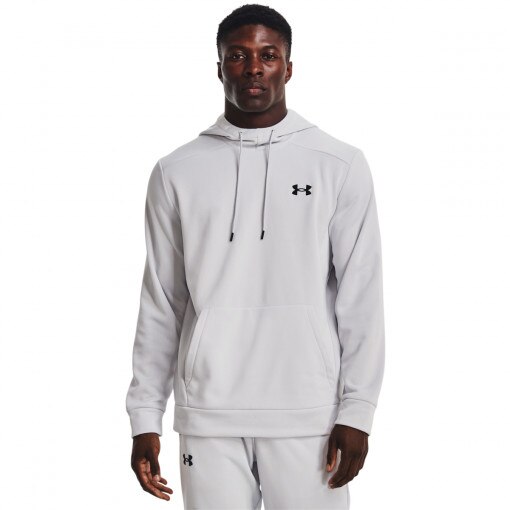  UNDER ARMOUR Męska bluza treningowa nierozpinana z kapturem Under Armour UA Armour Fleece Hoodie  biała Biały