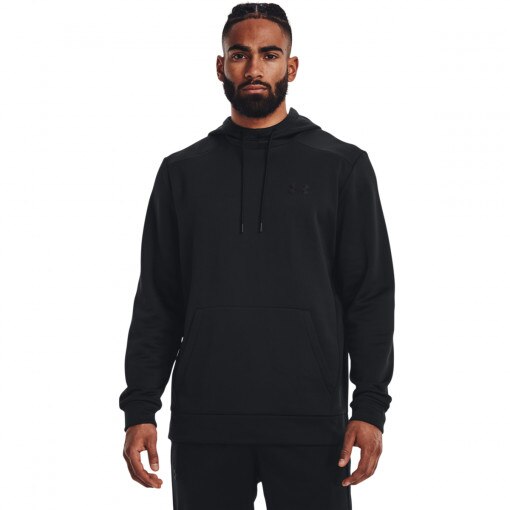 UNDER ARMOUR Męska bluza treningowa Under Armour UA Armour Fleece Hoodie  czarna Czarny