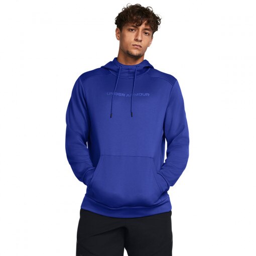 UNDER ARMOUR Męska bluza treningowa Under Armour UA Armour Fleece Wordmark HD  niebieska Niebieski