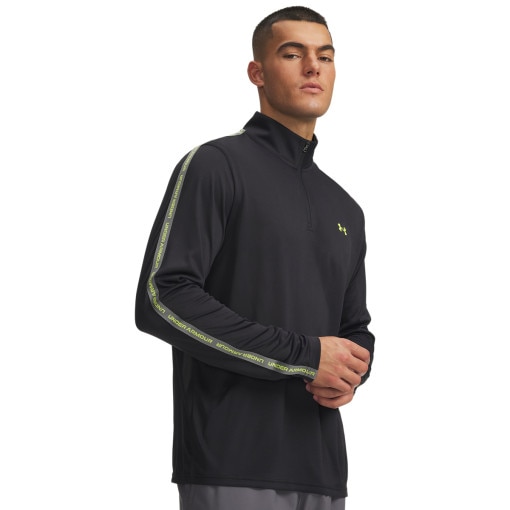 Obrazek dla: UNDER ARMOUR Męska bluza treningowa Under Armour UA Tech Taping 1/2 Zip czarna Czarny