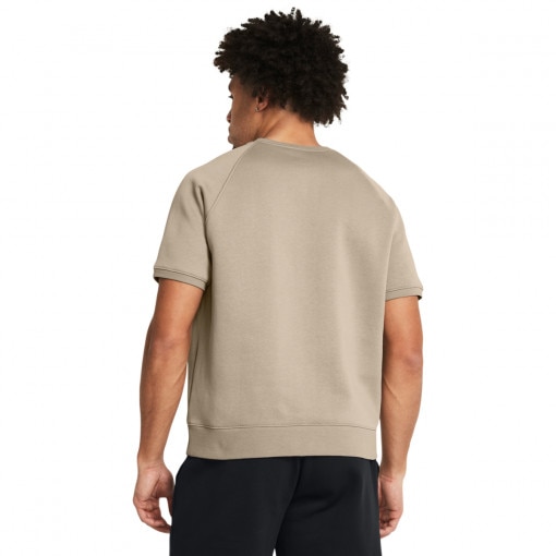 Męska bluza treningowa z krótkim rękawem Under Armour Project Rock Eagle Grphc SS Crew - beżowa