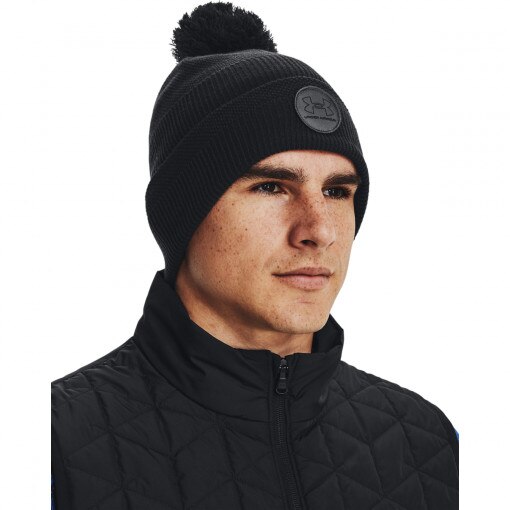 UNDER ARMOUR Męska czapka zimowa UNDER ARMOUR UA Driver Pom  czarna Czarny