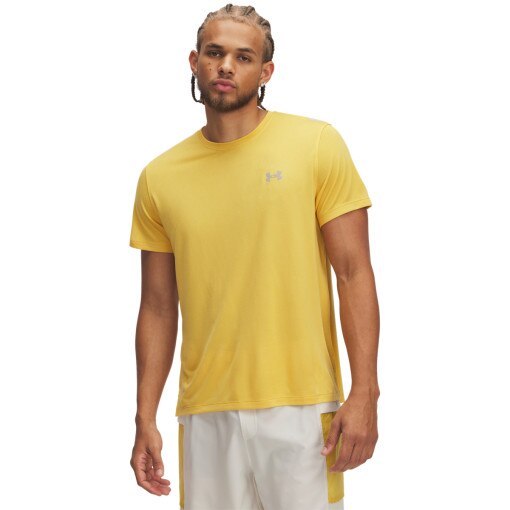 UNDER ARMOUR Męska koszulka do biegania Under Armour Trail Run Short Sleeve Tshirt  żółta Zółty