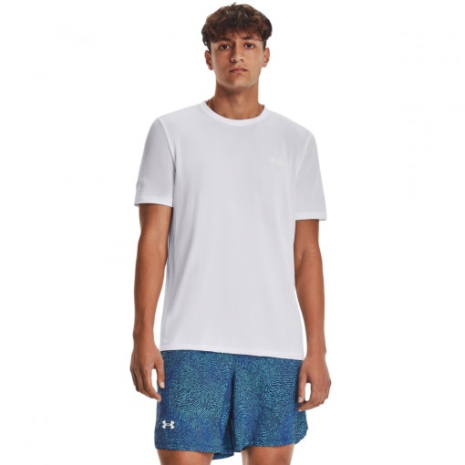 UNDER ARMOUR Męska koszulka do biegania Under Armour UA SEAMLESS STRIDE SS  biała Biały